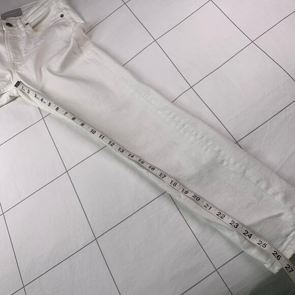 Everlane Jeans Womens 25 Ankle White Skinny 9” Mid Rise Casual Stretch Neutral - Picture 9 of 10